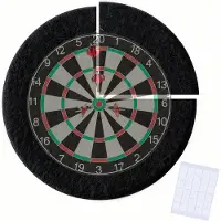 Relaxdays Anneau de protection pour cible de fléchettes , 4 pièces, Ø 60 cm, anneau de protection en feutre, contour de cible, fixation murale, patins adhésifs inclus, noir