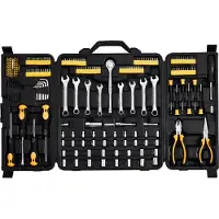Vevor Jeu de machines-outils , 221 pièces, douilles 1/4 pouce, 3/8 pouce, jeu de machines-outils, perceuse-visseuse, poignée à cliquet, boîte de rangement