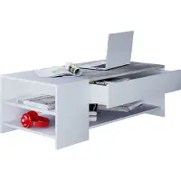 VCM Table basse en bois simple | Dimensions env. H. 35 x W. 100 x D. 50 cm | Table salon avec tiroir - Tindus