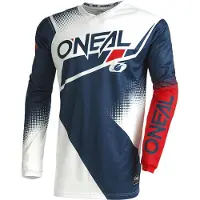 O'Neal Element Racewear V.22 Bleu Blanc Rouge Maillot Motocross Taille S