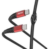 Hama Câble de charge "Extreme" USB-C - USB-C, 1,5 m, nylon, noir/rouge