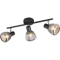 TRIO Plafonnier 3 lumières Tarifa avec verre strié
