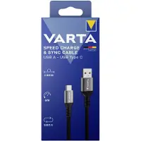 Varta 57935 101 111 Speed Charge & Sync Câble USB A vers USB C , 2 m, noir