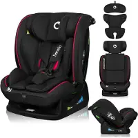 Lionelo Siège auto Aart i-Size de la naissance à 12 ans, 40-150 cm, Large plage d'adaptation Une protection latérale supplémentaire R129/03 - Noir