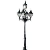 Ks Verlichting Lampe de jardin nostalgique London 5 lumières - noir