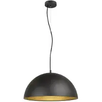 SLV FORCHINI M 50, Lampe à suspension, E27, longueur de suspension 150cm, 1x max. 40W, noir mat / or mat 1008537