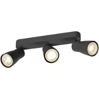 SLV PURI 2.0 Dome, applique murale et plafonnier, long, 3 x max. 6W GU10, noir 1008328