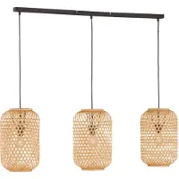 FISCHER&HONSEL GMBH Lampe suspendue en rotin Calla bois clair