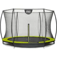 Exit Silhouette Trampoline ø305cm – avec Filet de sécurité – Enterré – Rond – pour Enfants – Vert
