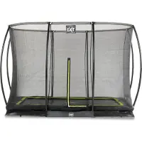 Exit Silhouette Trampoline 214x305cm – avec Filet de sécurité – Enterré – Rectangulaire – Noir
