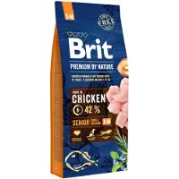 Brit Premium By Nature Senior Small Medium S+M - Poulet pour chiens âgés de petites et moyennes races - 15 kg