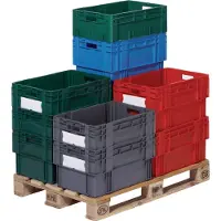 LA-KA-PE LA KA PE Bac gerbable emboîtable polypropylène bleu capacité de charge 70kg longueur 600 x largeur 420 x hauteur 320mm - DTK600/ 420-0 BLEU