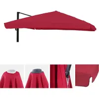 Mendler Toile Pour Parasol De Luxe Hwc-A96 Avec Rabat, Toile De Remplacement 3,5x3,5m (Ø4,95m) 4kg Bordeaux