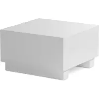 Wohnling Table basse monobloc 60x60x35 cm blanc brillant, table de salon cube carré, table pliante design, table basse de salon cube |