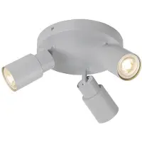 SLV PURI 2.0 Tube, applique murale et plafonnier, rond, 3 x max. 6W GU10, gris 1008335