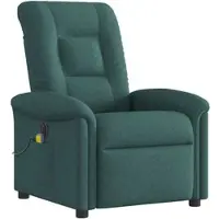 vidaXL Fauteuil de massage électrique Vert foncé Tissu