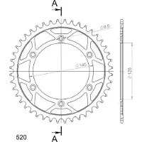 Supersprox Steel Suzuki 520x44 Rfe808x44blk Rear Sprocket Argenté 44t