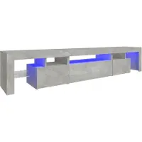 vidaXL Armoire TV avec lampes LED gris béton 215x36,5x40 cm