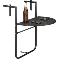 Relaxdays Table de balcon pliante Bastian, rd0054