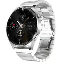 Forever Smartwatch Grand SW-710 pour Homme, 1,45", Argent, Tracker d'Activité, Verre Trempé, Étanche IP67, 100 Modes Sportifs, 2 Bracelets inclus