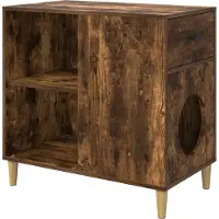 Syfax Maison pour chat Chêne fumé 72 x 42.5 x 70 cm Bois d'ingénierie