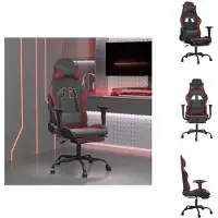 vidaXL Chaise de jeu avec repose-pieds noir et bordeaux similicuir - Fauteuil de jeu