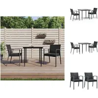 vidaXL Ensemble de jardin 3 pièces avec coussins Poly rotin et acier - Ensemble de meubles de jardin