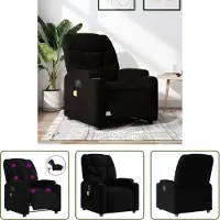 The Living Store Fauteuil de massage électrique noir tissu
