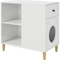 Syfax Maison pour chat Blanc Brillant 72 x 42.5 x 70 cm