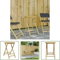 The Living Store Table de jardin pliante Ø55x75 cm Bambou