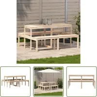The Living Store Table de pique-nique 160x134x75 cm pin massif