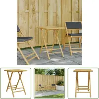 The Living Store Table de jardin pliante 55x55x75 cm Bambou