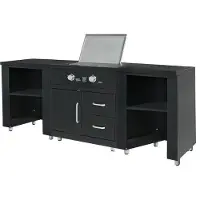 Oviala Cuisine extérieure 3 éléments avec gazinière noir - Memphis