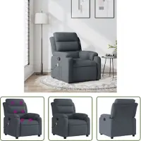 The Living Store Fauteuil de massage gris foncé velours