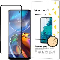 Wozinsky Verre trempé durable 9H pour Motorola Moto E32 plein écran avec cadre, noir