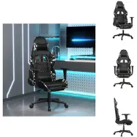 vidaXL Chaise de jeu avec repose-pieds noir et camouflage similicuir - Fauteuil de jeu