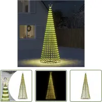 The Living Store Sapin de Noël en forme de cône 688 LED blanc chaud 300 cm