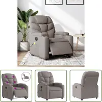 The Living Store Fauteuil de massage électrique Taupe Tissu