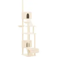 Syfax Arbre à chat du sol au plafond Crème 277-303 cm