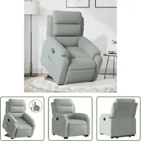 The Living Store Fauteuil relax releveur gris clair velours