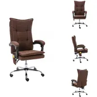 vidaXL Chaise de bureau de massage Marron Tissu - Chaises de bureau
