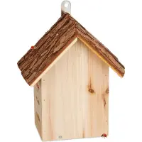 Relaxdays Maison pour coccinelles, en bois, H x l x P : 22 x 18 x 12 cm, résistante aux intempéries, à suspendre, hôtel à insectes pour coccinelles, couleur naturelle