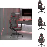 vidaXL Chaise de jeu avec massage & repose-pieds noir vin rouge similicuir - chaise de jeu
