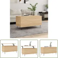 The Living Store Table basse Chêne Sonoma 90x44,5x45 cm Matériau dérivé du bois