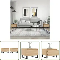 The Living Store Tables basses 2 pièces chêne Sonoma 50x46x35 cm bois composite