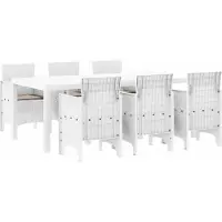 Syfax Ensemble de salle à manger pour jardin 7 pcs Blanc