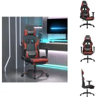 vidaXL Chaise de jeu avec repose-pieds noir et bordeaux similicuir - Fauteuil de jeu