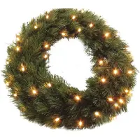Triumph tree Couronne de Noël « Forest Frosted » avec éclairage LED - Couronne de Noël Ø 60 cm - Verte