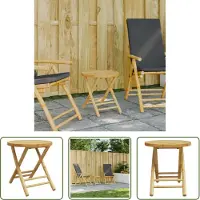 The Living Store Table de jardin pliante Ø45x45 cm Bambou