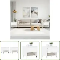The Living Store Tables basses 2 pcs. Blanc brillant 50x46x50 cm Bois composite